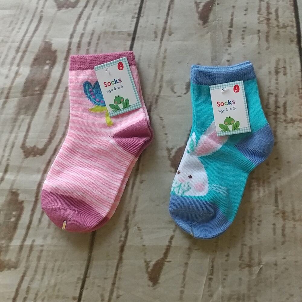 Springโ Theme Kids Socks (2 pair) Size 5-6.5